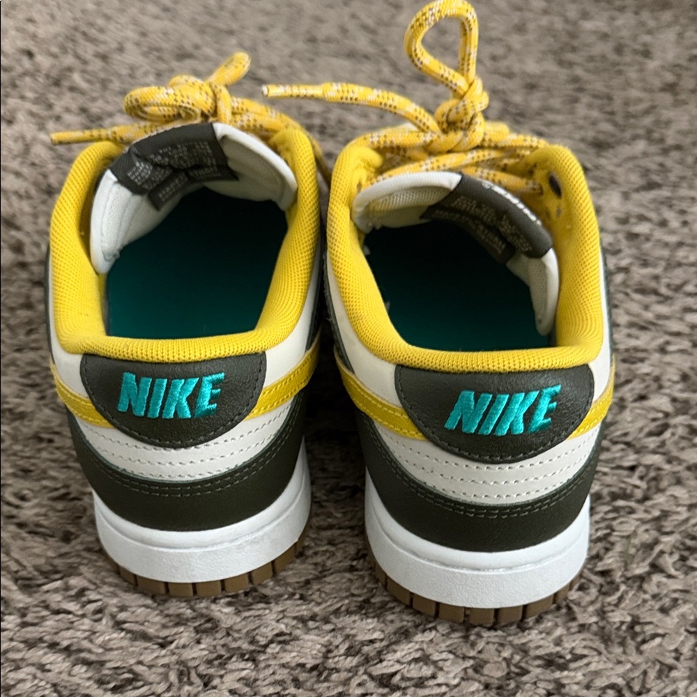 Nike Dunk Low Olive and Yellow Low-Top Sneakers (women size 8.5, kids size 7) - Picture 2 of 5